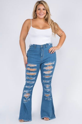 Women's Plus Size High Waist Jeans in Dark Denim