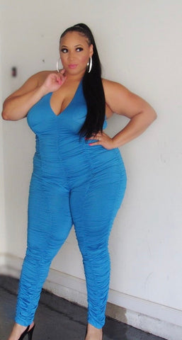 Final Sale Plus Size Off Shoulder Jumpsuit in Black and White