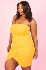 Plus Size SUNSHINE Mini Dress with Thigh Slit - Flyy By Nyte 