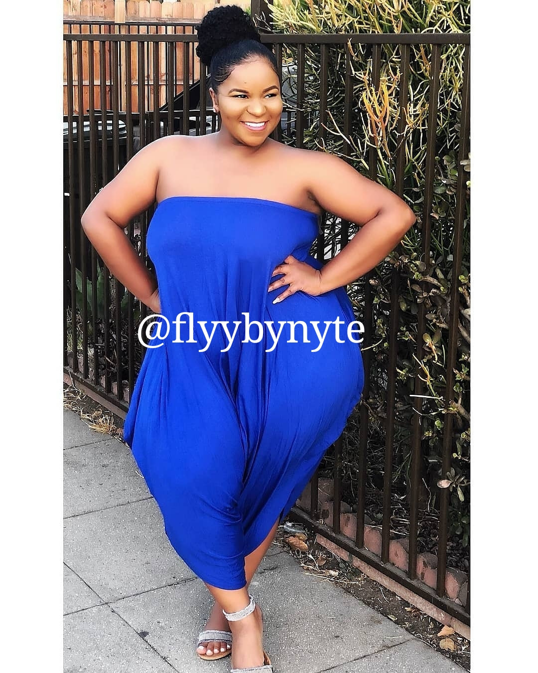 Plus Size ROYALTY Sleeveless Jumpsuit in Royal Blue - Flyy By Nyte 
