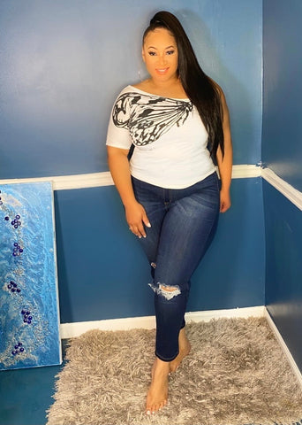 Final Sale Plus Size High Waisted Jeans in Black
