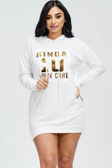 Final Sale Plus Size Hoodie Dress in White