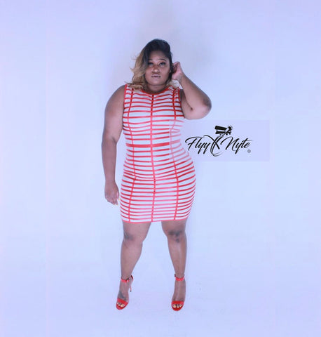 Plus Size Short Sleeve Shirt with Caged Seam in Coral