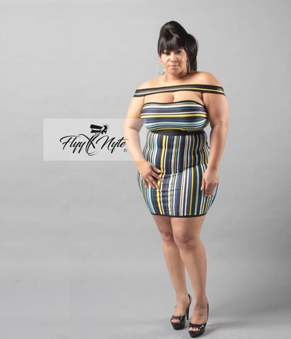 Plus Size Strapless Mini with Thigh Split in Yellow