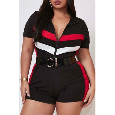 Size Romper Black Red and White